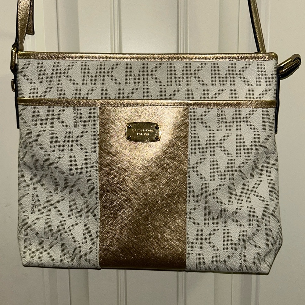 Michael Kors Gold and Cream Women's Bag
